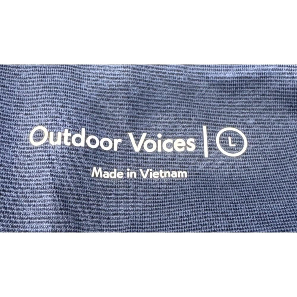 Outdoor Voices Double Time Sports Bra Scoopneck Top Size Large Heather Blue Gym - Picture 4 of 6
